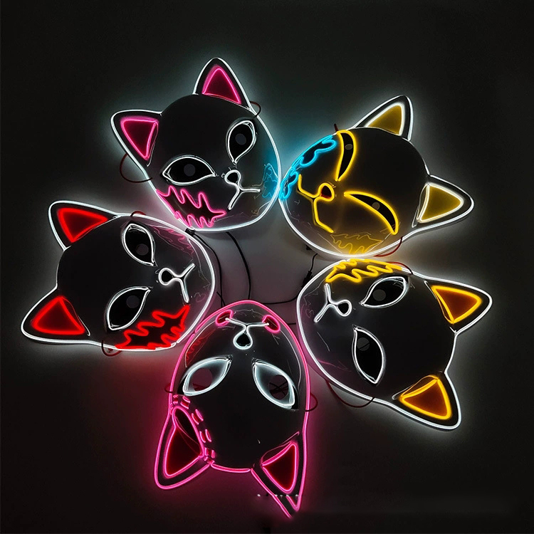Led Purge Mask Halloween - Japanese Anime Demon Fox Mask Cosplay