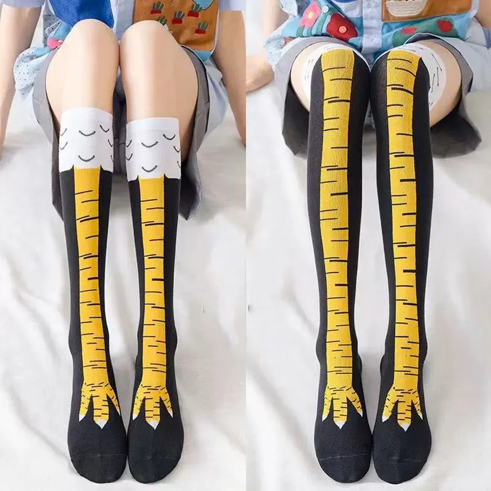 Funny Chicken Leg Socks - Trendy Women Knee High Socks Cartoon
