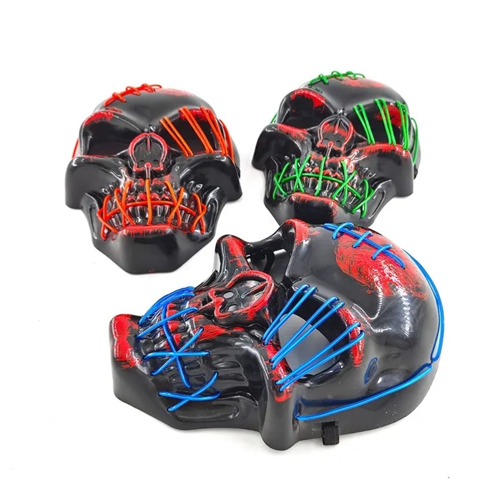Gothic Halloween Skull Glowing - Led Purge Mask Halloween recension och pris