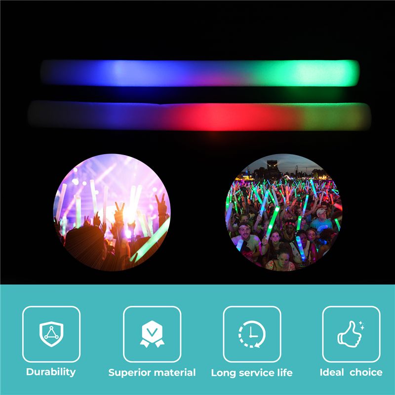 A68P-12Pcs Light Up Foam Stick - Flashing Led Foam Sticks Party recension och pris