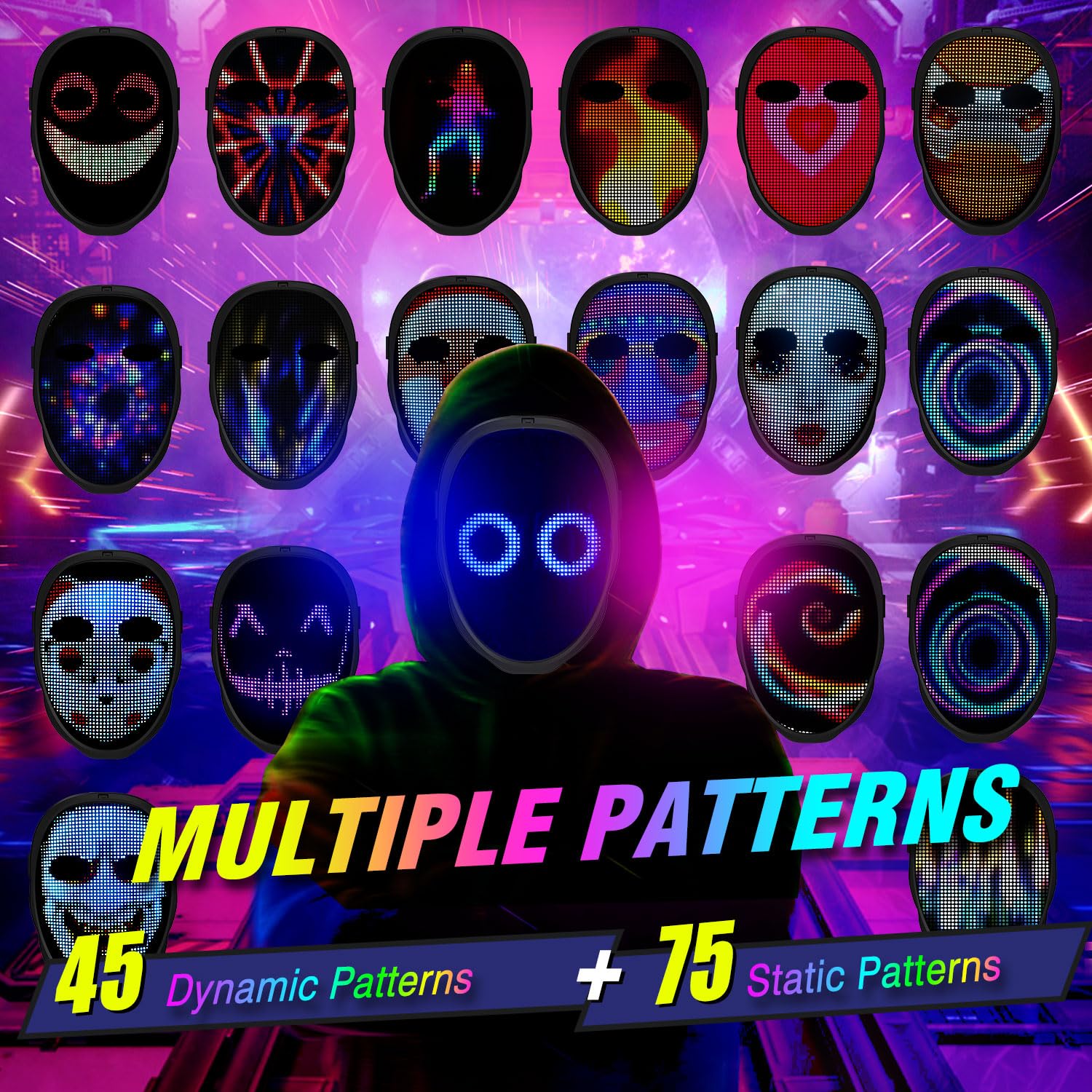 Party LED Light up Mask Gestur - Led Purge Mask Halloween recension och pris