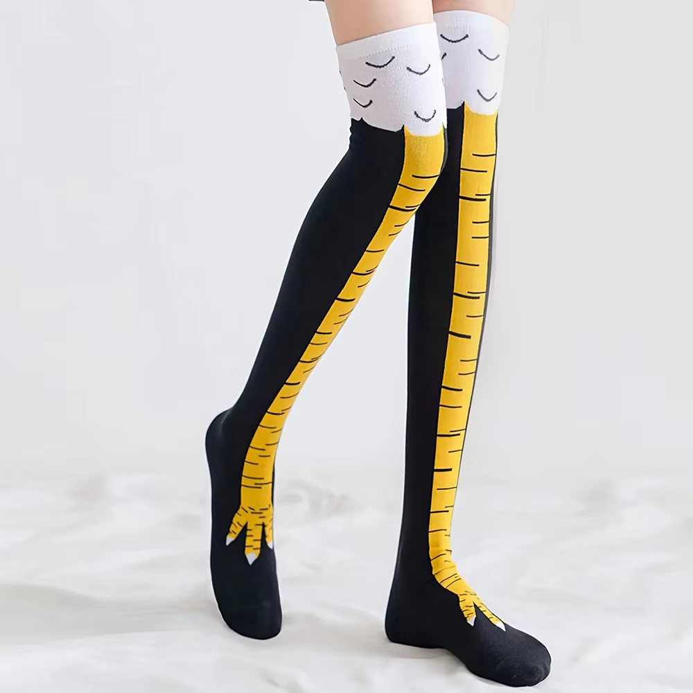 1/2 Pairs Women Knee High Sock - Funny Chicken Leg Socks recension och pris