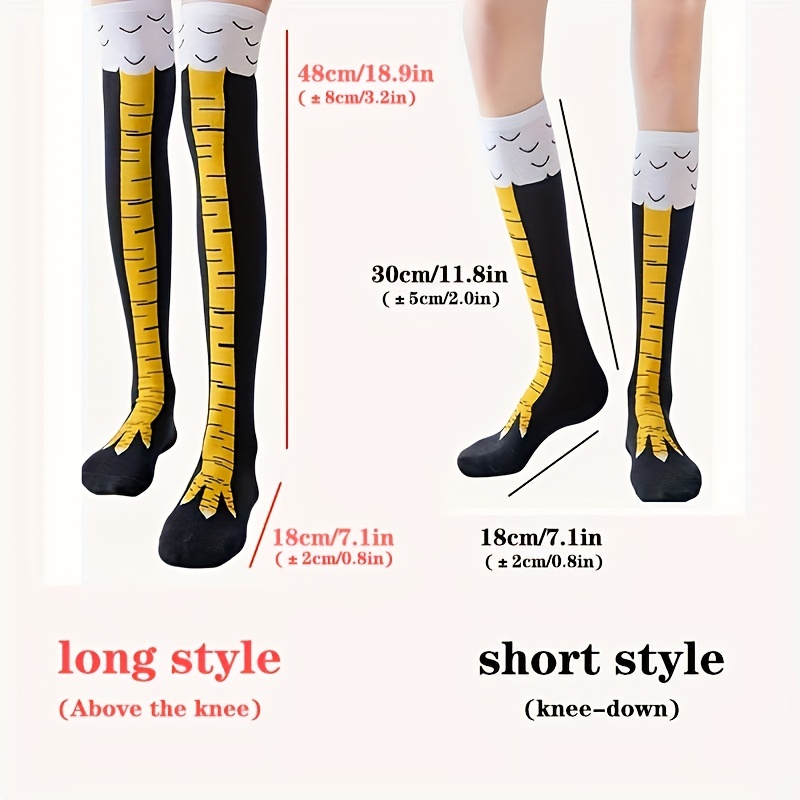 1/2 Pairs Women Knee High Sock - Funny Chicken Leg Socks recension och pris