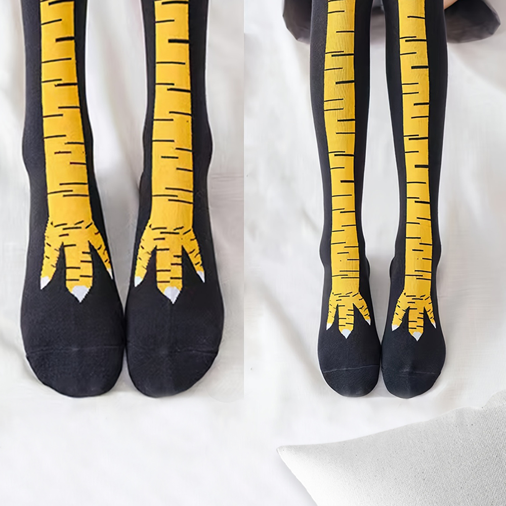 Trendy Women Knee High Socks C - Funny Chicken Leg Socks recension och pris