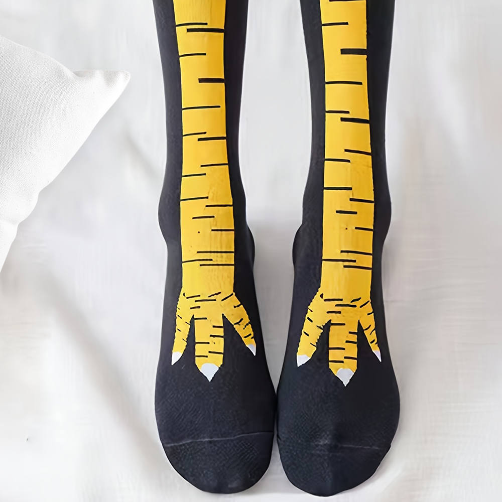 Trendy Women Knee High Socks C - Funny Chicken Leg Socks recension och pris