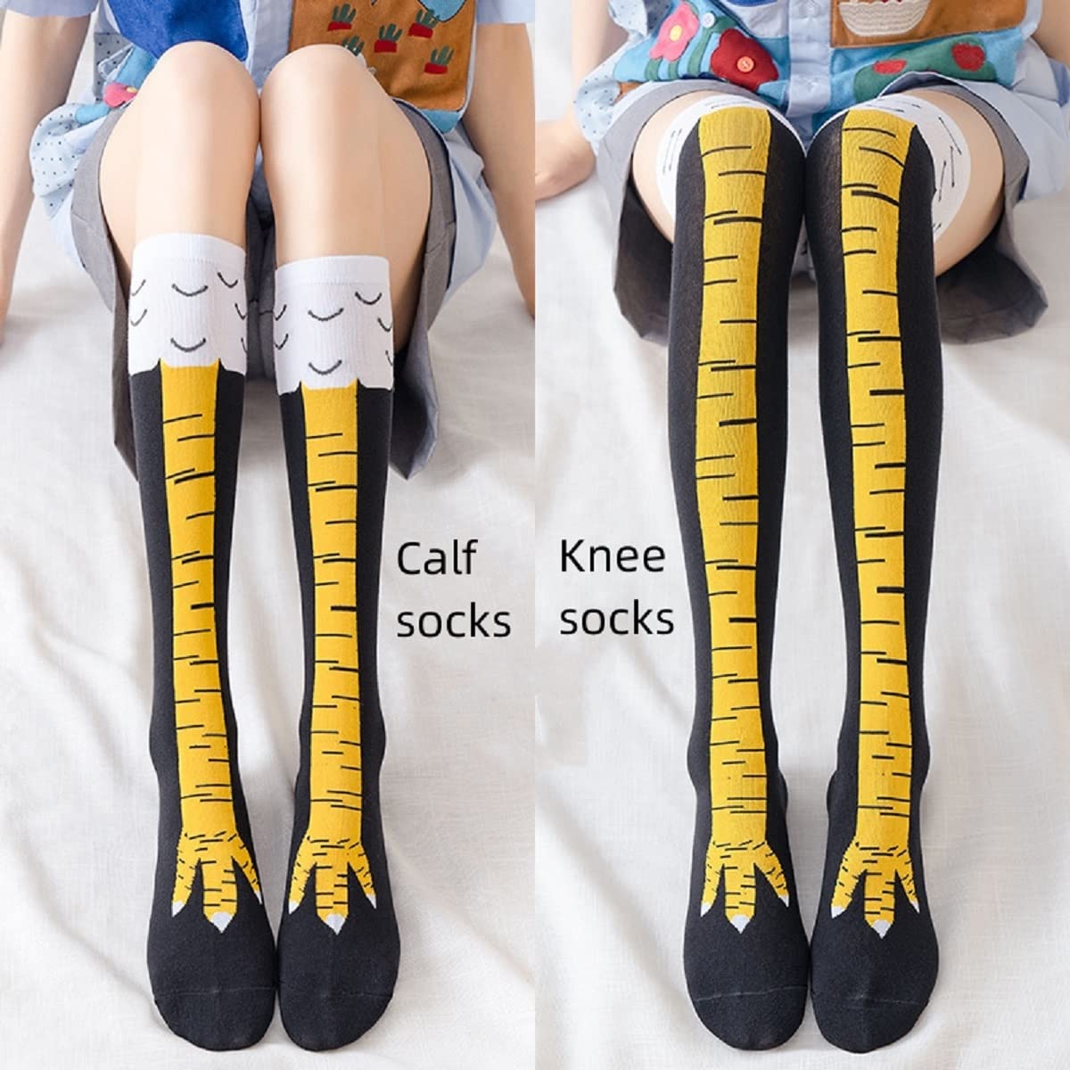 1/2/5 Pairs Women Knee High So - Funny Chicken Leg Socks recension och pris