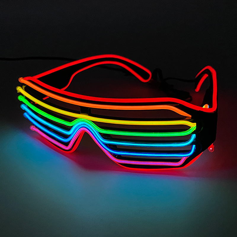 Fluorescent Colorful Glowing G - Glow In The Dark Party Glasses recension och pris